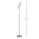 Modern Floor Lamp with Uplighter Design, Steel Frame, and Foot Switch
