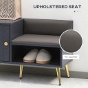 Shoe Bench with Storage Cabinet, Seating Cushion for Entryway Hallway Grey