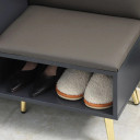 Shoe Bench with Storage Cabinet, Seating Cushion for Entryway Hallway Grey