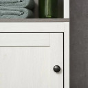 Kleankin Tall Bathroom Storage Cabinet in Antique White with Grey Wood Grain Finish - Slimline Design with Adjustable Shelf - Durable Particleboard Construction - Ideal for Compact Bathrooms
