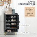 Modern Hallway Shoe Cupboard w/ Open Compartment Adjustable Shelf for Entryway