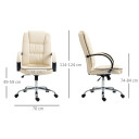 PU Leather Executive Office Chair High Back Height Adjustable Desk Chair, Beige