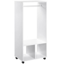 White Open Wardrobe Clothes Rail in Bedroom with Shelves