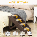 Image: Brown Portable Dog Steps for Bed and Sofa - Ideal for Small Dogs Under 10 kg