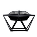 Garden Wood Burning Fire Pit, Outdoor Log Burner Firepit with Lid