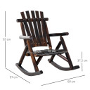 Rustic Outdoor Patio Adirondack Rocking Chair Patio Furniture Porch Rocker Fir