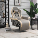 Manual Recliner Armchair PU Sofa Chair w/ Adjustable Leg Rest & 135� Reclining