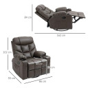 PU Leather Manual Recliner Chair, Recliner Armchair for Living Room, Brown