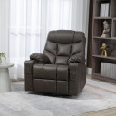 PU Leather Manual Recliner Chair, Recliner Armchair for Living Room, Brown