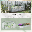 Steel Raised Garden Bed Planter Box Kit with Greenhouse, for Dual Use, Clear