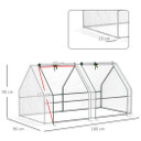 Mini Small Greenhouse Poly tunnel Steeple for Plants Vegetables White