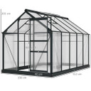Polycarbonate Walk-In Garden Greenhouse Aluminium Frame w/ Slide Door 6 x 10ft