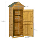 Wooden Garden Storage Shed Tool Cabinet w/ Two Lockable Door 191.5x79x49cm