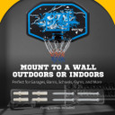Wall Mounted Basketball Hoop Mini Basketball Hoop for Door & Wall Use, Blue