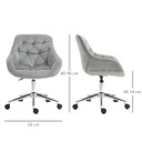 Velvet Home Office Chair Comfy Desk Chair w/ Adjustable Height Armrest Grey