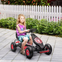 HOMCOM Children Pedal Go Kart w/ Adjustable Seat, Rubber Wheels, Brake - Red