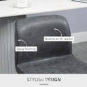 Retro Barstools Set of 2 PU Leather Adjustable Height Swivel Bar Chairs
