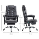 Vintage High Back Heated Massage Office Chair w/ 6 Vibration Points, Dark Grey