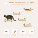 PawHut 3PCs Wall Mounted Cat Tree Cat Climbing Shelf Set Scratching Post