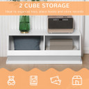 Storage Cabinet 2 Cube Storage Box for Living Room Play Room Bedroom, White