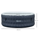 Outsunny Round Inflatable Hot Tub Bubble Spa, 4-Person, Dark Blue - Relaxing Outdoor Spa Experience