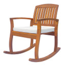 Outsunny Rocking Chair Porch Slat Cushion Acacia Hardwood Deck Indoor Outdoor