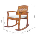 Outsunny Rocking Chair Porch Slat Cushion Acacia Hardwood Deck Indoor Outdoor