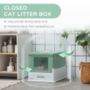 PawHut Hooded Cat Litter Box, Portable Pet Toilet w/ Scoop, Tray - Green