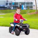 White HOMCOM 12V Electric Quad Bike for Kids with LED Headlights and Music