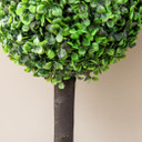 HOMCOM Set of 2 Potted Artificial Plants Boxwood Ball Trees Outdoor, 60cm