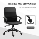 PVC Leather & Mesh Panel Blend Office Chair Swivel Seat w/ Padding Ergonomic