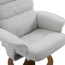 Recliner Chair Ottoman Set 360 Swivel Sofa Thick Padding Wood Base Grey