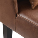 Marc Lounge Accent Chair Seat, Faux Leather, Brown with Padding