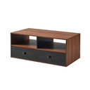 Wooden Coffee Table & Storage, Modern End Table with Drawers, Brown