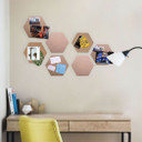 Hexagon Cork Notice Boards - Pack of 8 (Includes 40 Pins) | Pukkr