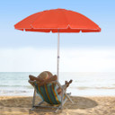 Outsunny 1.96m Arced Beach Umbrella 3-Angle Canopy w/ Aluminium Frame Bag Orange