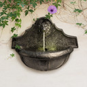 Garden Wall Water Fountain Feature & Lights, Outdoor Lion Waterfall