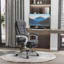 Computer Office Chair Home Swivel Task Recliner w/ Footrest, Arm, Grey