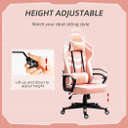 Racing Gaming Chair w/ Lumbar Support, Gamer Office Chair, Pink