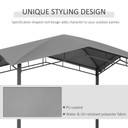 3x3(m) Outdoor Patio Gazebo Pavilion Canopy Tent Steel Frame Grey Outsunny