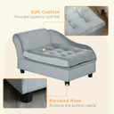 PawHut Pet Sofa Dog Chair Cat Couch w/ Storage, Cushion - Light Blue
