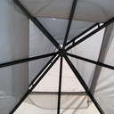 4 x 3.35m Metal Gazebo with 2 Tier Roof, Net and Curtains, Steel Frame, Grey