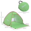 Beach Tent Instant Camping Pop up Tent Sun Shade Shelter, Green Outsunny