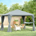 3(m) Outdoor Gazebo Canopy Party Tent Aluminum Frame with Sidewalls