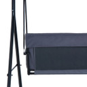 Outdoor Metal Hammock Swing Chair 3-Seater Patio Bench Garden Grey