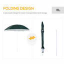 Beach Umbrella Sun Shelter 2 in 1 Umbrella UV Protection Steel Green Outsunny