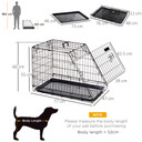 Metal Collapsible Car Dog Cage Transport Carrier Removable Tray 77 x 47 x 55cm