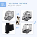 Metal Collapsible Car Dog Cage Transport Carrier Removable Tray 77 x 47 x 55cm