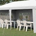 Outsunny 3 x 6m Heavy Duty Gazebo Marquee Party Tent in Classic White with Removable Walls and Steel Frame