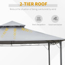 3x3(m) Outdoor Patio Gazebo Steel Canopy Tent Pavilion 2-Tier Roof Top